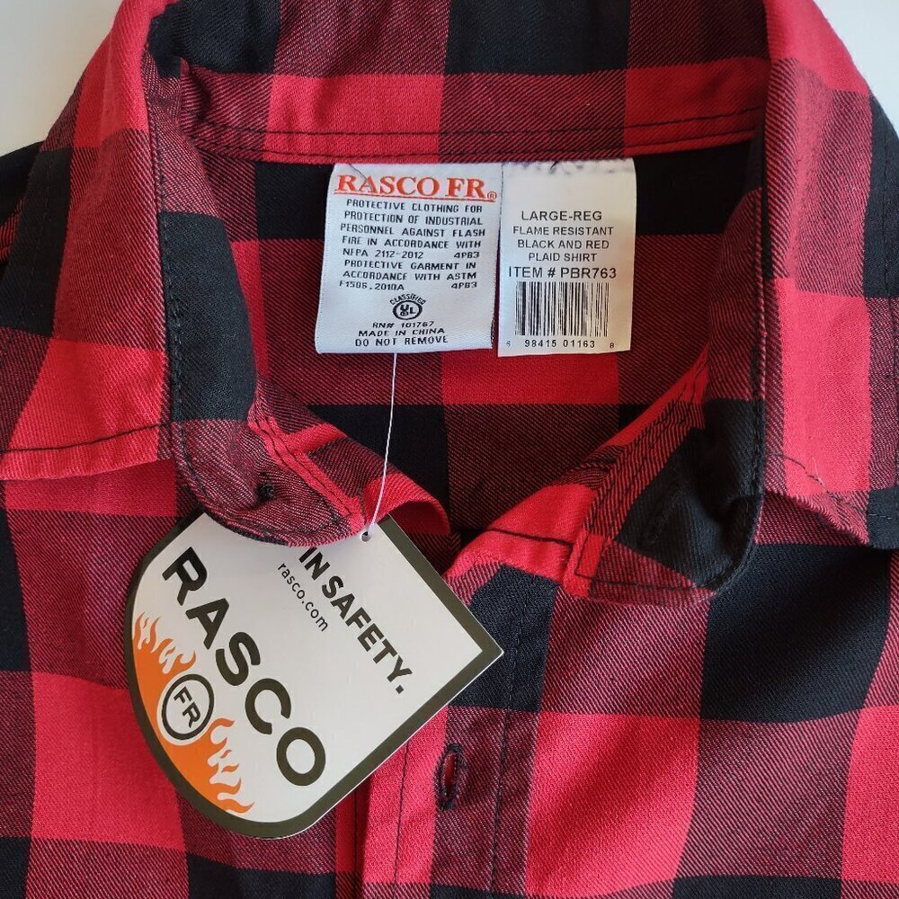 NEW Rasco Men's FR Cat 2 Long Sleeve Shirt Workwear Durable Large - Picture 7 of 8